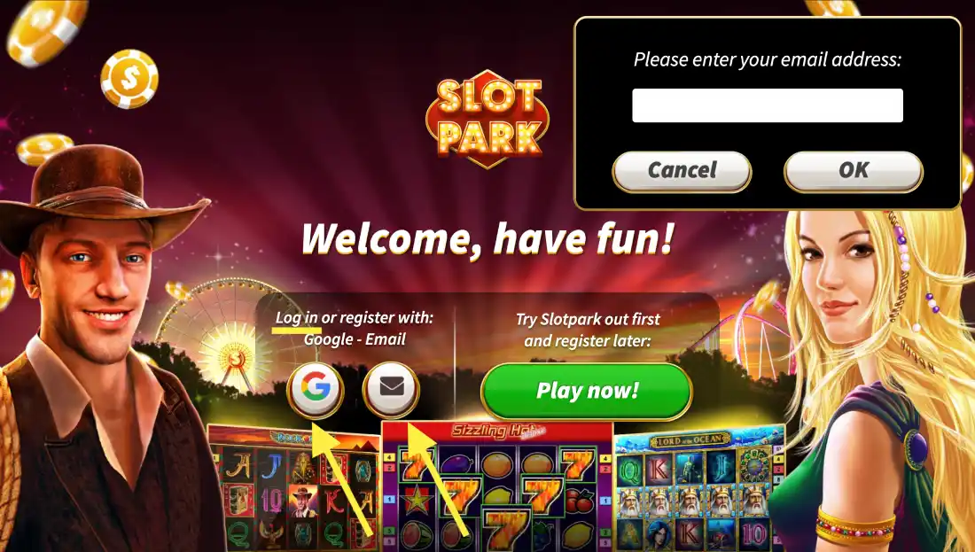 Möglichkeiten zum Login ins SlotPark Casino-Konto